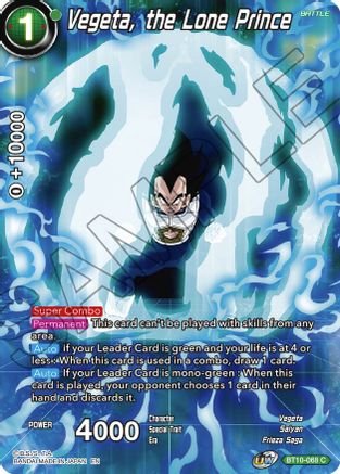 Image of Vegeta, the Lone Prince (BT10-068) - Theme Selection History of Vegeta Foil