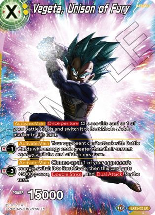 Image of Vegeta, Unison of Fury (EX12-02) - Theme Selection History of Vegeta Foil