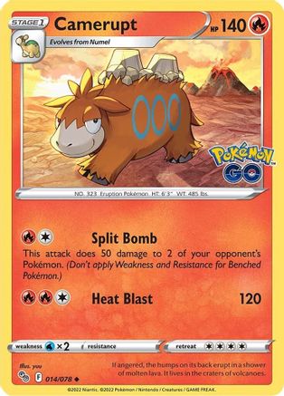 Image of Camerupt 014/078  Pokemon GO - Uncommon