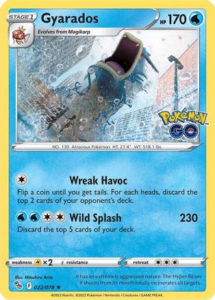 Image of Gyarados 022/078  - Reverse Holofoil Pokemon GO - Holo Rare