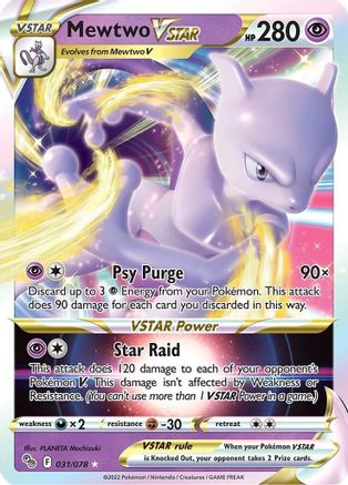Image of Mewtwo VSTAR 031/078  - Holofoil Pokemon GO - Ultra Rare