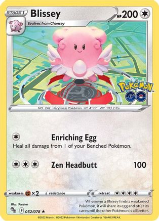 Image of Blissey 052/078  - Holofoil Pokemon GO - Holo Rare