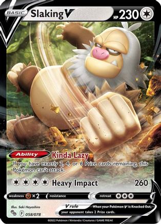 Image of Slaking V 058/078  - Holofoil Pokemon GO - Ultra Rare