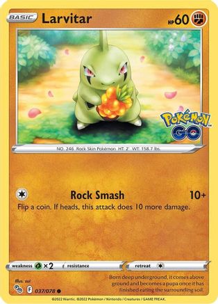 Image of Larvitar 037/078  - Reverse Holofoil Pokemon GO - Common