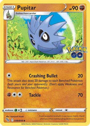 Image of Pupitar 038/078  - Reverse Holofoil Pokemon GO - Uncommon