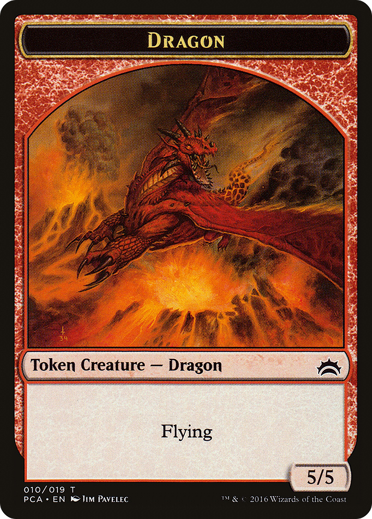 Image of Dragon // Saproling Double-sided Token (PCA-10 // 19) - Planechase Anthology Tokens