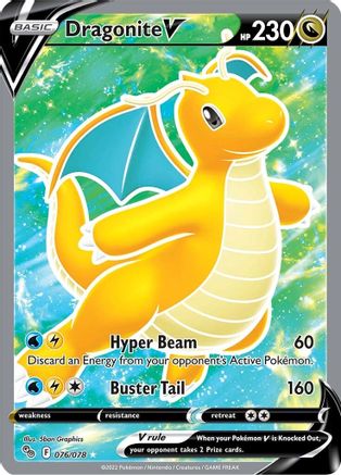 Image of Dragonite V (Full Art) 076/078  - Holofoil Pokemon GO - Ultra Rare