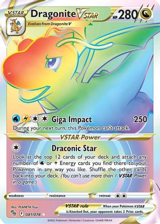 Image of Dragonite VSTAR (Secret) 081/078  - Holofoil Pokemon GO - Secret Rare