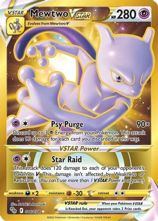 Image of Mewtwo VSTAR (86) (Secret) 086/078  - Holofoil Pokemon GO - Secret Rare