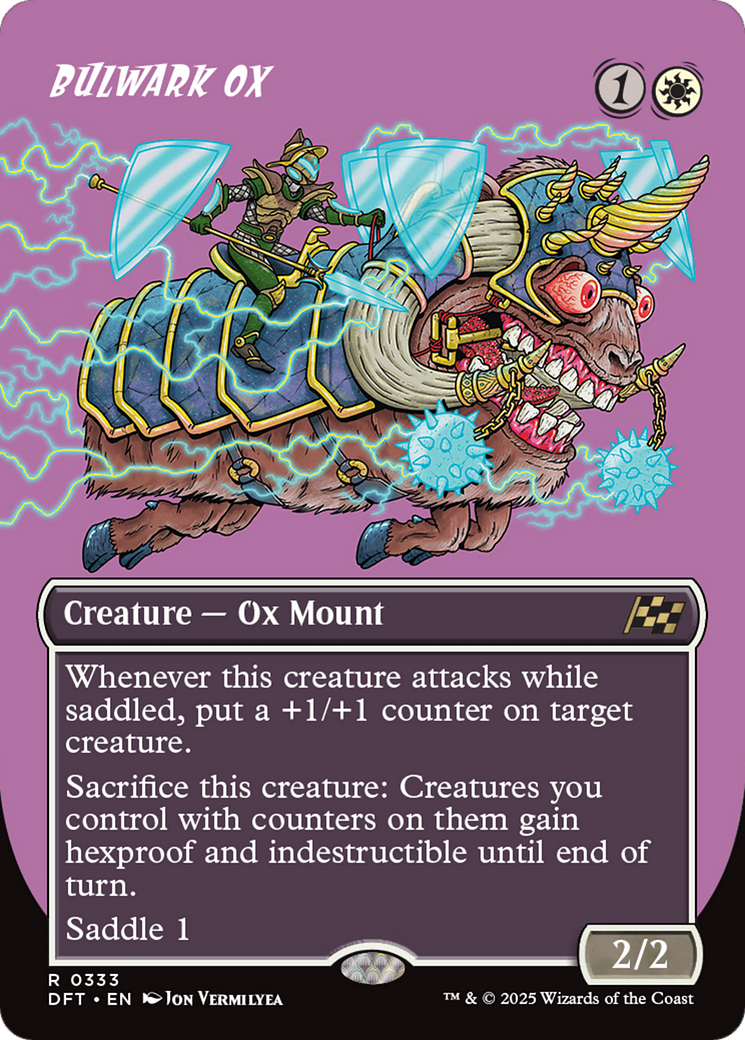 Image of Bulwark Ox (Borderless) (DFT-333) - Aetherdrift (Borderless) Foil