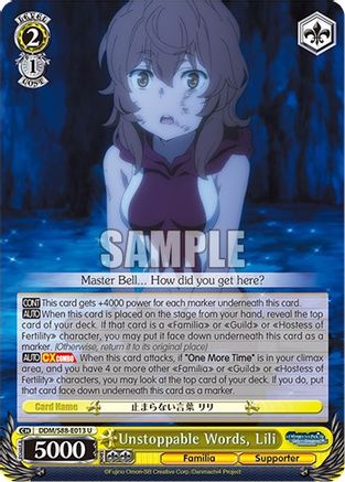 Image of Unstoppable Words, Lili (DDM/S88-E013 U) - Is it Wrong to Try to Pick Up Girls in a Dungeon?