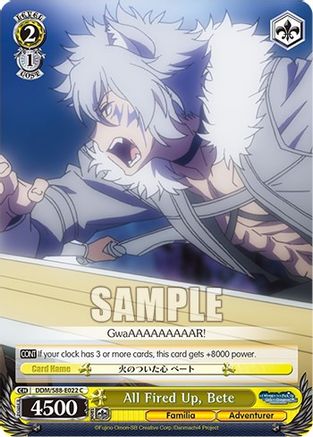Image of All Fired Up, Bete (DDM/S88-E022 C) - Is it Wrong to Try to Pick Up Girls in a Dungeon?