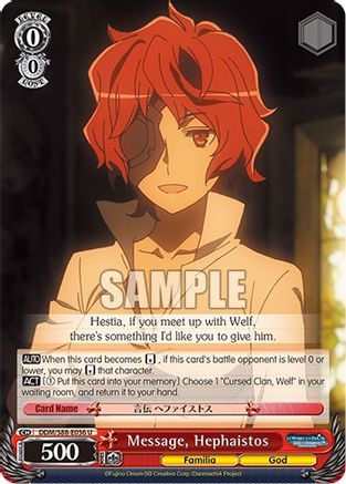 Image of Message, Hephaistos (DDM/S88-E056 U) - Is it Wrong to Try to Pick Up Girls in a Dungeon?
