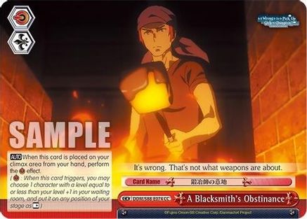 Image of A Blacksmith's Obstinance (DDM/S88-E074 CC) - Is it Wrong to Try to Pick Up Girls in a Dungeon?