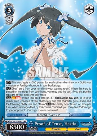 Image of Proof of Trust, Hestia (DDM/S88-E077 RR) - Is it Wrong to Try to Pick Up Girls in a Dungeon?