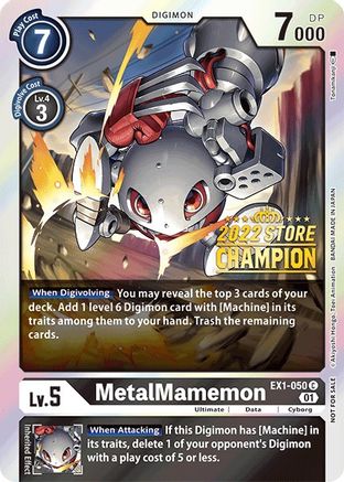 Image of MetalMamemon (2022 Store Champion) (EX1-050) - Classic Collection Foil