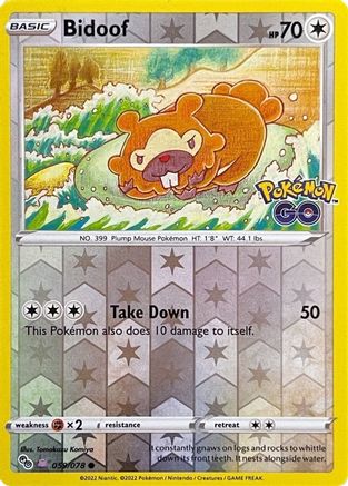 Image of Bidoof (Peelable Ditto) 059/078  - Reverse Holofoil Pokemon GO - Common