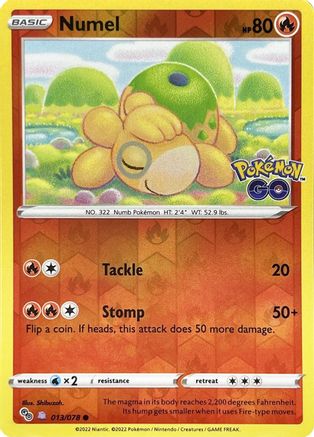 Image of Numel (Peelable Ditto) 013/078  - Reverse Holofoil Pokemon GO - Common
