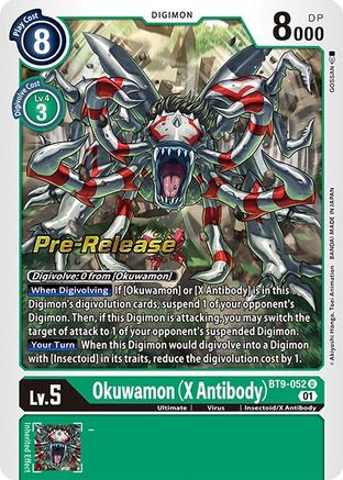 Image of Okuwamon (X Antibody) (BT9-052) - X Record Pre-Release Cards Foil