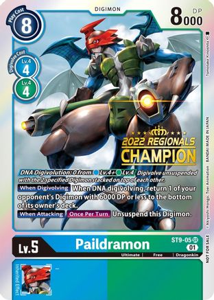 Image of Paildramon (2022 Championship Offline Regional) [Online Champion] (ST9-05) - Starter Deck 09: Ultimate Ancient Dragon Foil