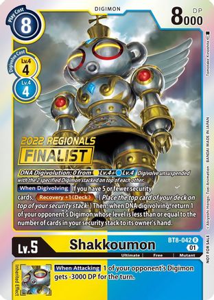 Image of Shakkoumon (2022 Championship Offline Regional) [Online Finalist] (BT8-042) - New Awakening Foil