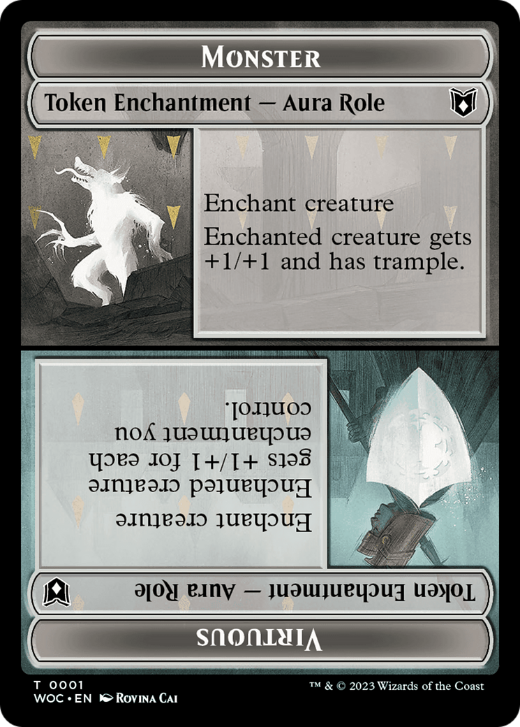 Image of Monster // Virtuous (TWOC-001) - Wilds of Eldraine Commander Tokens Foil