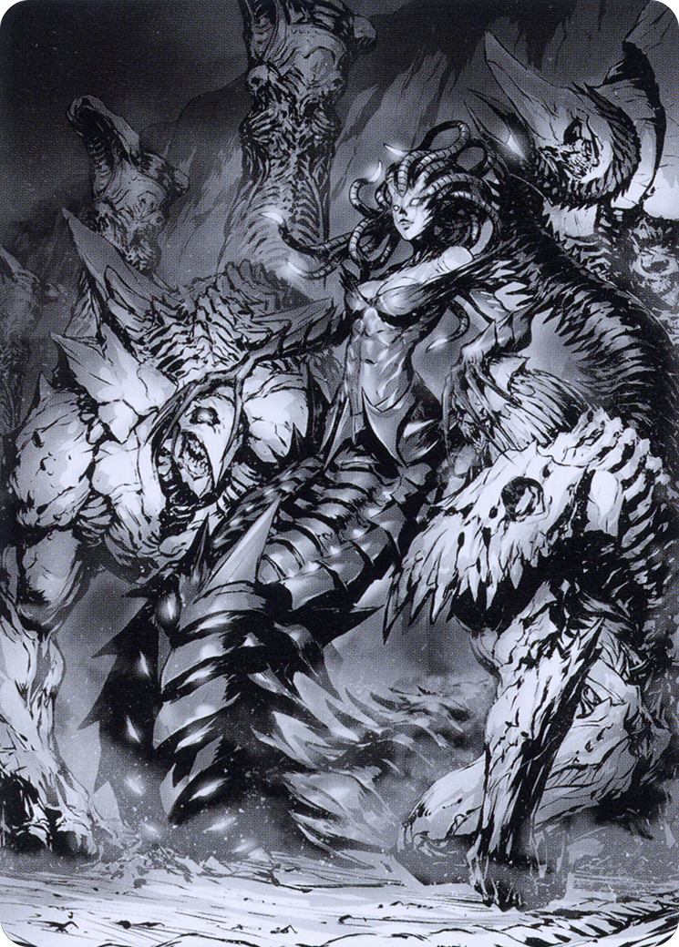 Image of Vraska, Betrayal's Sting // Vraska, Betrayal's Sting (AONE-072) - Phyrexia: All Will Be One Art Series (Borderless) Foil