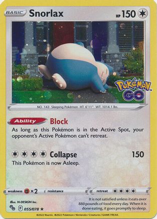 Image of Snorlax 055/078  - Holofoil Miscellaneous Cards & Products - Promo
