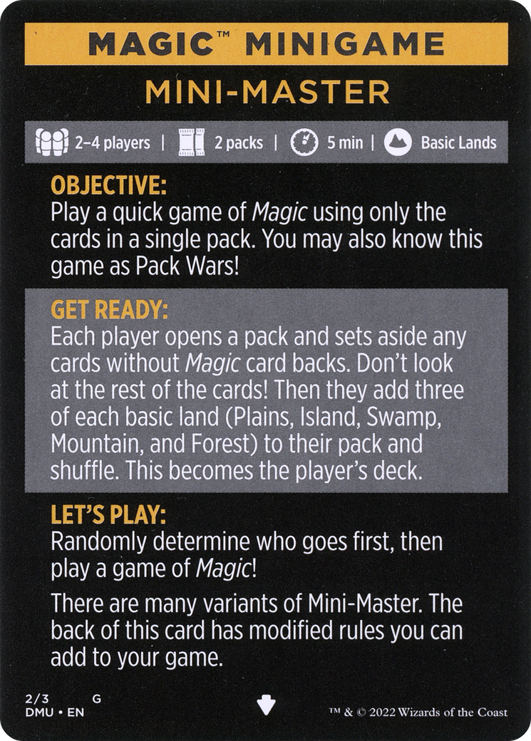 Image of Mini-Master // Mini-Master (cont'd) (MDMU-002) - Dominaria United Minigames