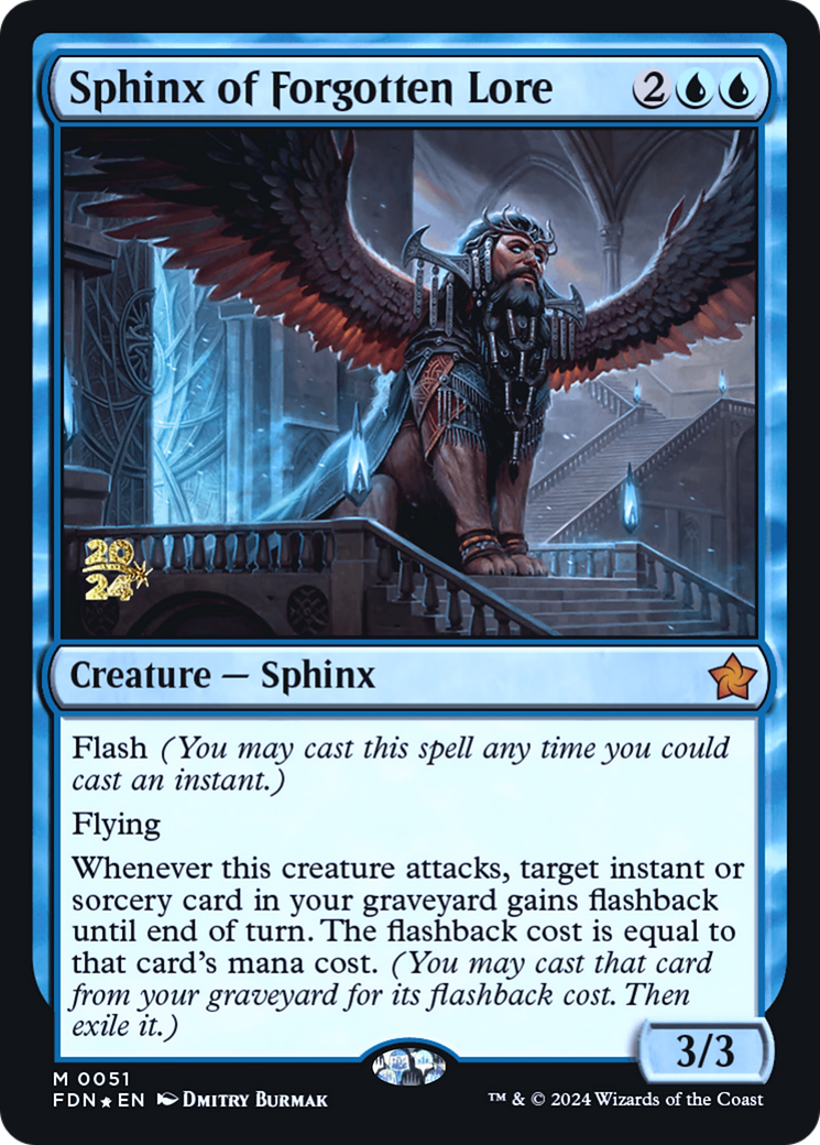 Image of Sphinx of Forgotten Lore (PRE-051) - Foundations Promos Foil
