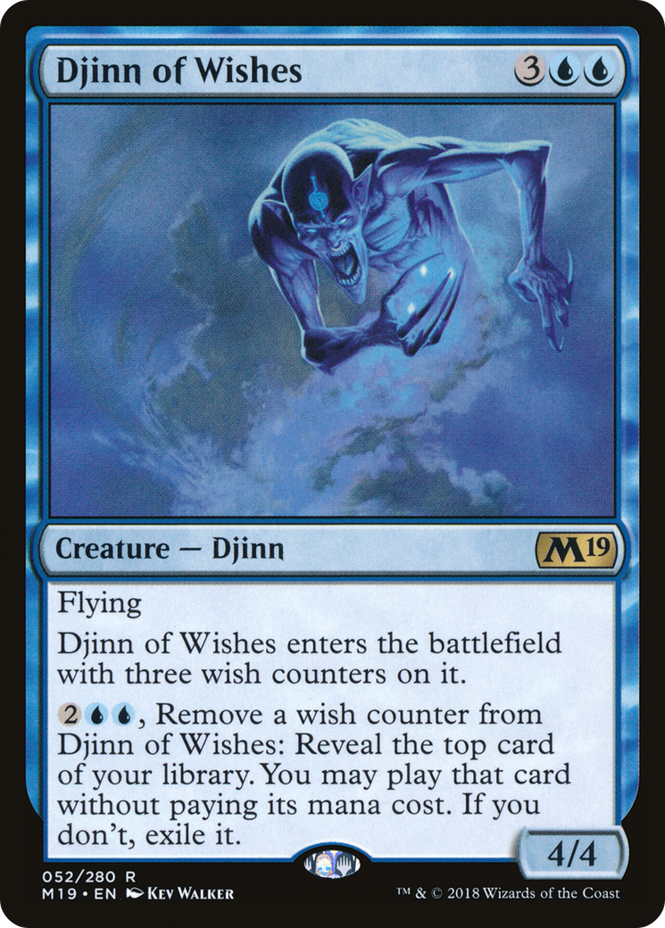 Image of Djinn of Wishes (M19-052) - Core Set 2019 Foil