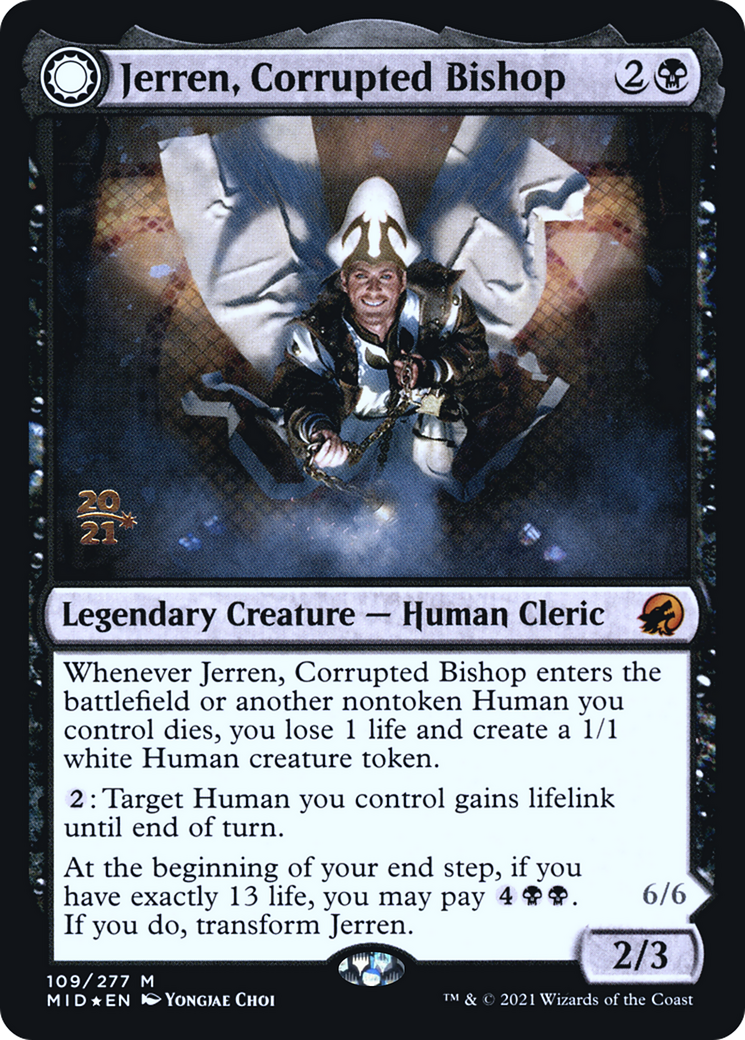 Image of Jerren, Corrupted Bishop (PRE-109) - Innistrad: Midnight Hunt Promos: (Double Faced Transform) Foil