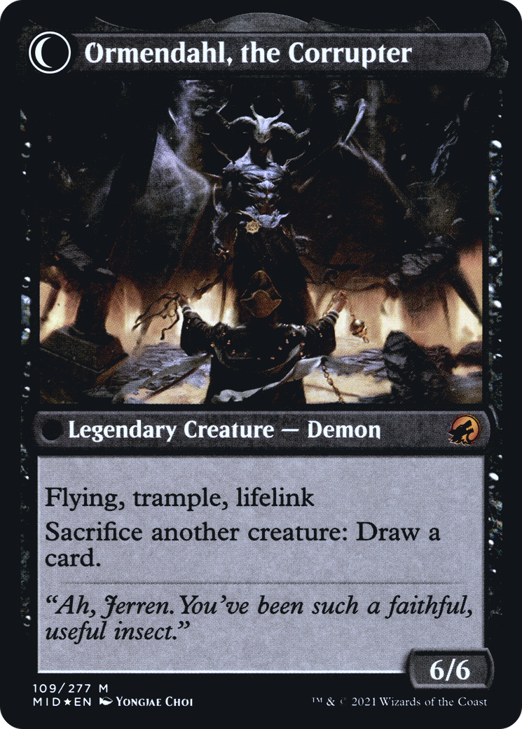 Image of Jerren, Corrupted Bishop (PRE-109) - Innistrad: Midnight Hunt Promos: (Double Faced Transform) Foil