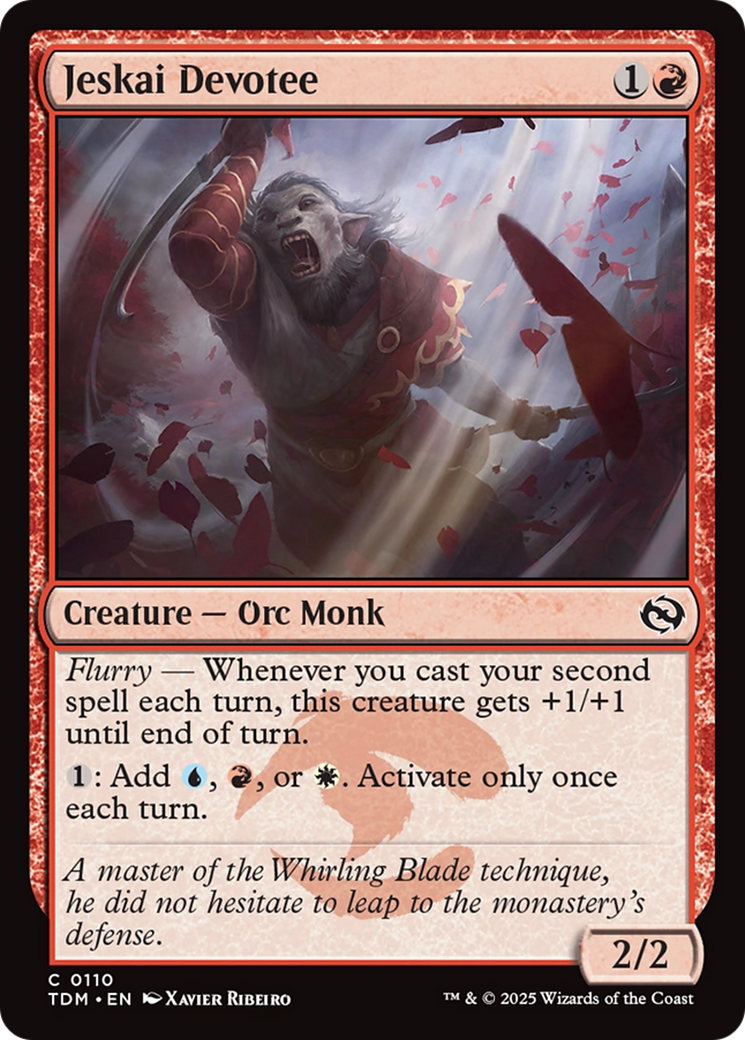 Image of Jeskai Devotee (TDM-110) - Tarkir: Dragonstorm Foil