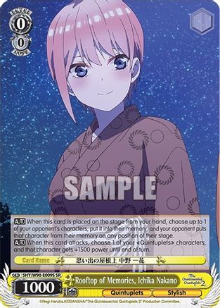 Image of Rooftop of Memories, Ichika Nakano (SR) (5HY/W90-E009S SR) - The Quintessential Quintuplets 2
