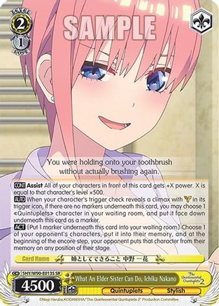 Image of What An Elder Sister Can Do, Ichika Nakano (SR) (5HY/W90-E013S SR) - The Quintessential Quintuplets 2