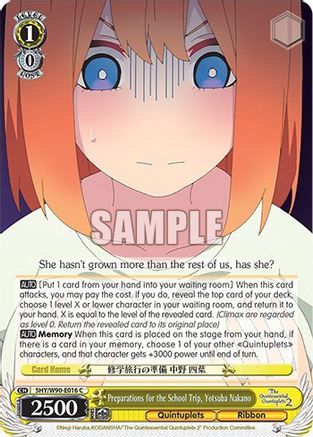 Image of Preparations for the School Trip, Yotsuba Nakano (5HY/W90-E016 C) - The Quintessential Quintuplets 2