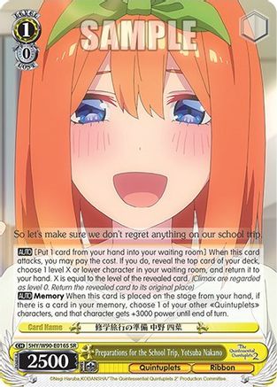 Image of Preparations for the School Trip, Yotsuba Nakano (SR) (5HY/W90-E016S SR) - The Quintessential Quintuplets 2