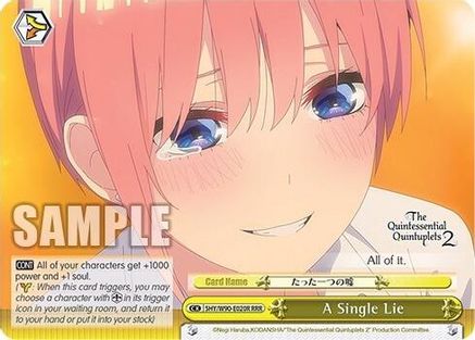 Image of A Single Lie (RRR) (5HY/W90-E020R RRR) - The Quintessential Quintuplets 2