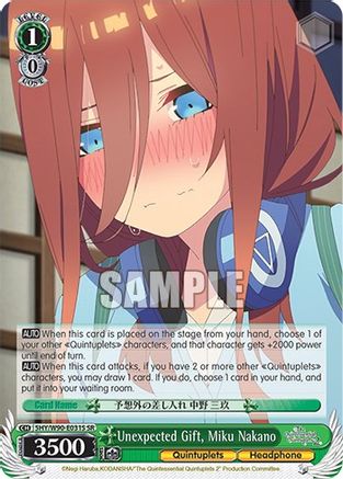 Image of Unexpected Gift, Miku Nakano (SR) (5HY/W90-E031S SR) - The Quintessential Quintuplets 2