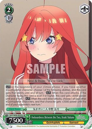 Image of Awkwardness Between the Two, Itsuki Nakano (SR) (5HY/W90-E035S SR) - The Quintessential Quintuplets 2