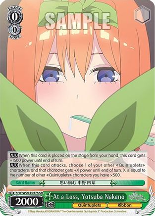 Image of At a Loss, Yotsuba Nakano (SR) (5HY/W90-E037S SR) - The Quintessential Quintuplets 2