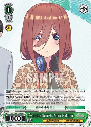 Image of On the Search, Miku Nakano (5HY/W90-E040 C) - The Quintessential Quintuplets 2