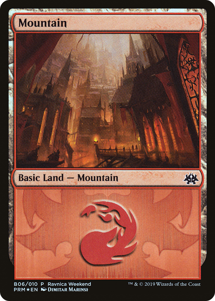 Image of Mountain - Rakdos (B06) (LARP-006) - RNA Ravnica Weekend Foil