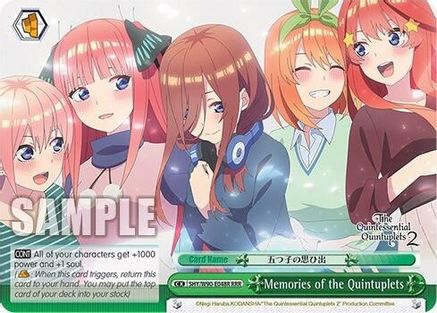 Image of Memories of the Quintuplets (RRR) (5HY/W90-E048R RRR) - The Quintessential Quintuplets 2