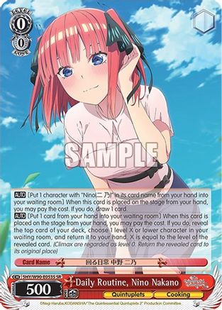 Image of Daily Routine, Nino Nakano (SR) (5HY/W90-E053S SR) - The Quintessential Quintuplets 2
