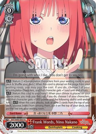 Image of Frank Words, Nino Nakano (5HY/W90-E057 R) - The Quintessential Quintuplets 2