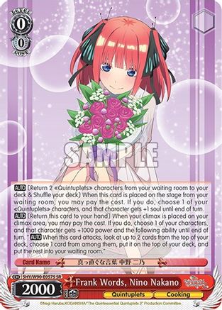 Image of Frank Words, Nino Nakano (SR) (5HY/W90-E057S SR) - The Quintessential Quintuplets 2