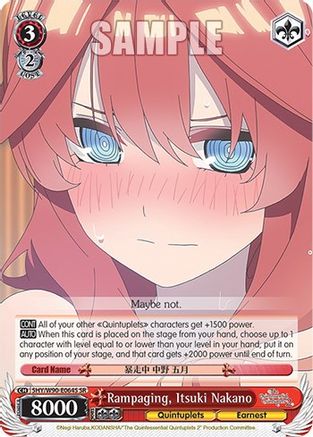 Image of Rampaging, Itsuki Nakano (SR) (5HY/W90-E064S SR) - The Quintessential Quintuplets 2