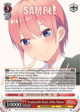 Image of Irreplaceable Bond, Ichika Nakano (SR) (5HY/W90-E074S SR) - The Quintessential Quintuplets 2